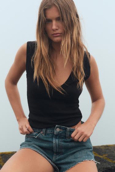 V-NECK TOP - Black by Zara