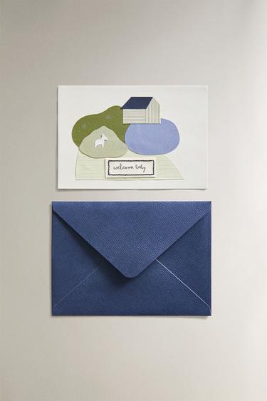 WELCOME BABY DONKEY CARD - Multicoloured by Zara