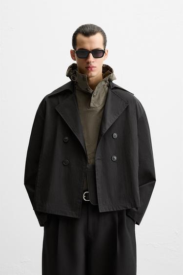 CROPPED TRENCHCOAT - Black by Zara