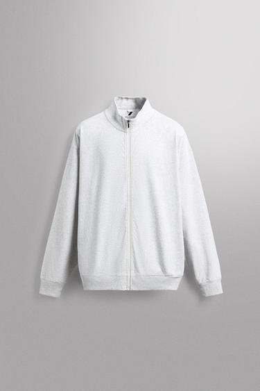 RELAXED FIT QUARTER-ZIP SWEATSHIRT - Grey marl by Zara