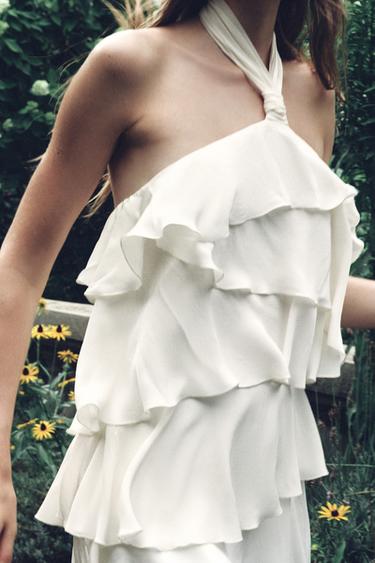 RUFFLED MINI DRESS - Ecru by Zara - Image 0