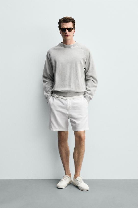 TEXTURED REGULAR FIT BERMUDA SHORTS - White by Zara - Image 0