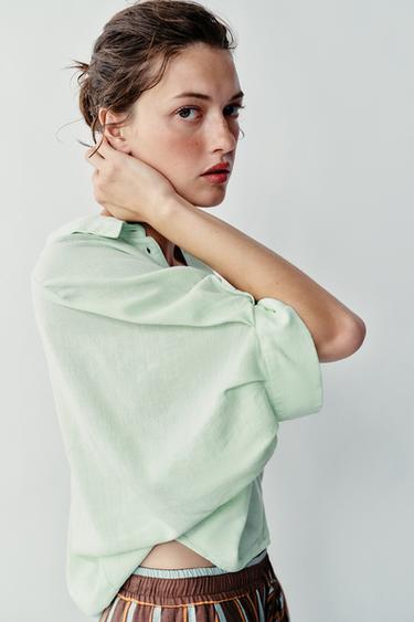 BALLOON SHIRT - Mint by Zara