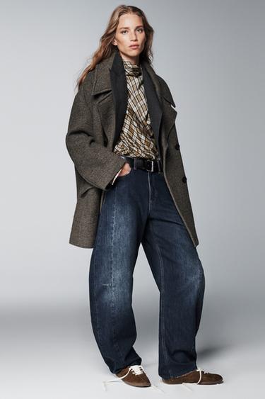 ZW COLLECTION BARREL MID-WAIST JEANS - Mid-blue by Zara