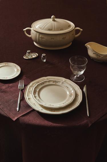 FLORAL PORCELAIN TABLEWARE - Pearl / Beige by Zara