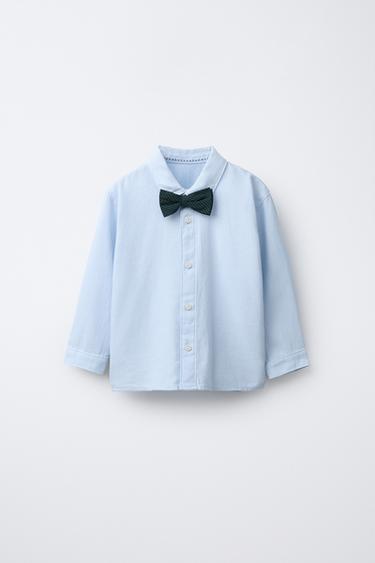 DETACHABLE BOW TIE SHIRT - Blue by Zara