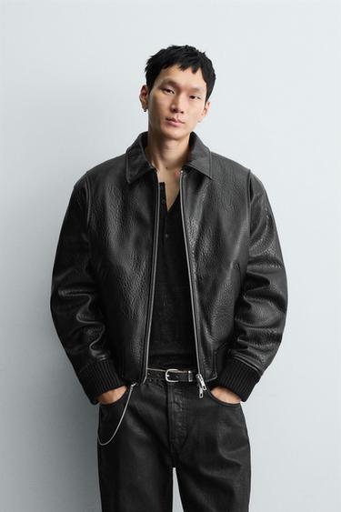 QUILTED FAUX LEATHER JACKET - Black by Zara