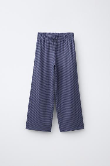 STRIPED PYJAMA-STYLE TROUSERS - Blue by Zara