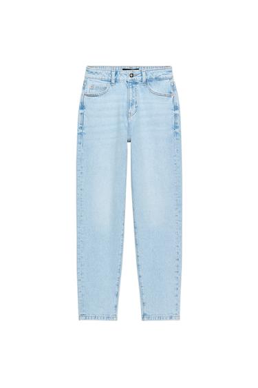 Z.01 HIGH-WAIST MOM FIT JEANS - Light blue by Zara