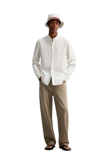 REGULAR FIT SHIRT WITH POCKET - White by Zara