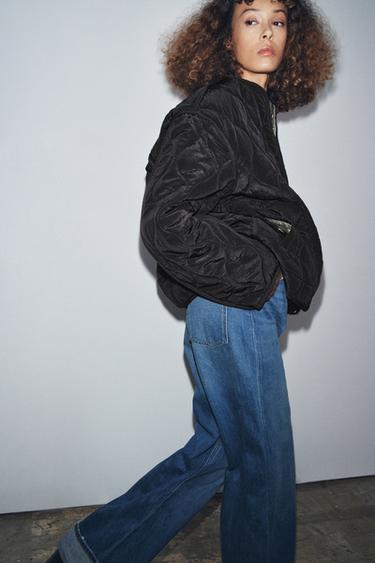 ZW COLLECTION REVERSIBLE QUILTED JACKET - Black / Green by Zara