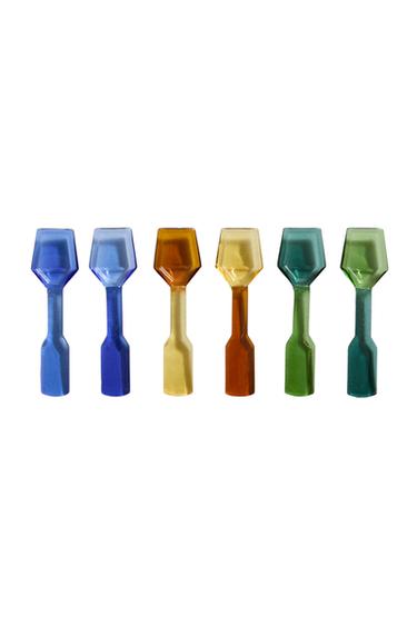 PACK OF COLOURED BOROSILICATE ICE CREAM DESSERT SPOONS (PACK OF 6) - Various by Zara