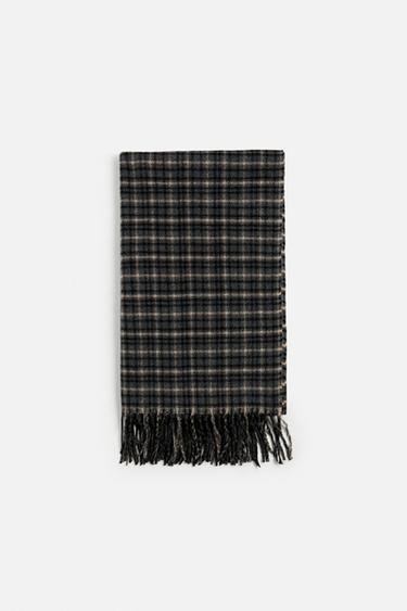 CHECK SCARF - Dark grey by Zara - Image 0
