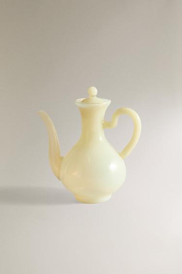 BOROSILICATE GLASS SOY SAUCE JUG WITH LID - Yellow by Zara - Image 0
