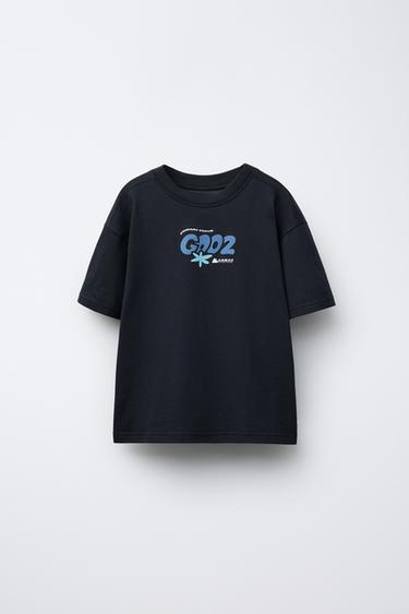 T-SHIRT WITH RAISED PRINT - Black by Zara - Image 0