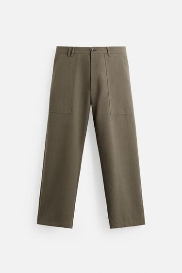 RELAXED FIT TROUSERS WITH POCKETS - Khaki by Zara