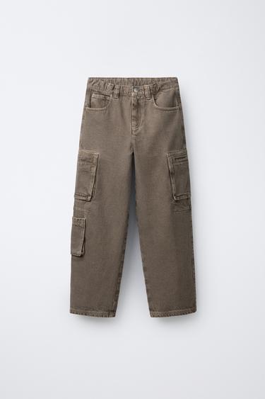 CARGO TROUSERS WITH MULTIPLE POCKETS - camel by Zara