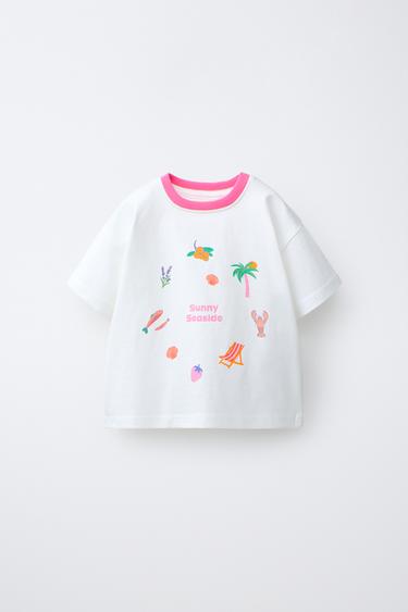 PRINTED MOTIF T-SHIRT - White by Zara
