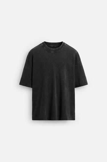 WASHED TECHNICAL T-SHIRT - Dark grey by Zara