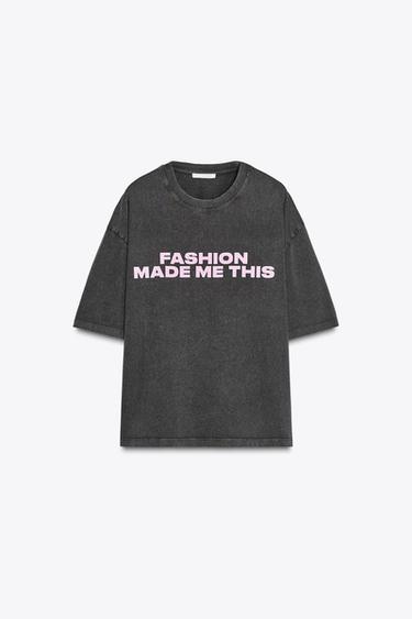 FADED-EFFECT T-SHIRT - Black by Zara