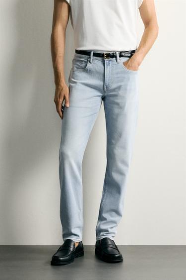 BASIC SLIM FIT JEANS - Sky blue by Zara