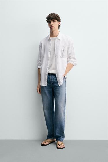 REGULAR FIT LYOCELL/COTTON SHIRT - White by Zara