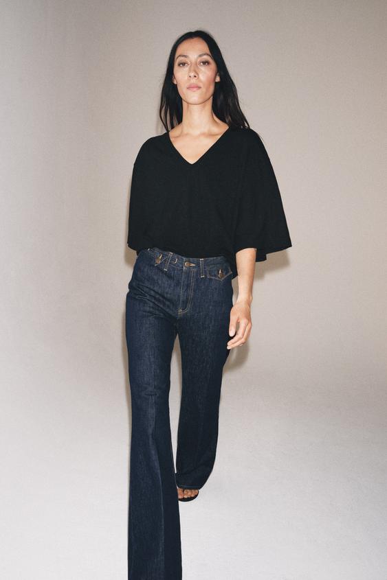 V-NECK T-SHIRT - Black by Zara - Image 0