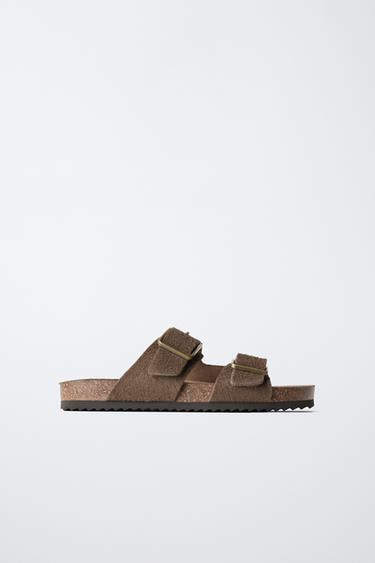 STORIESZ - BUCKLED LEATHER SANDALS - Brown by Zara