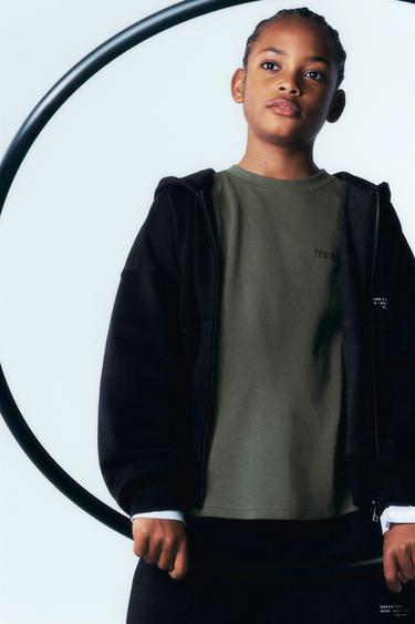 GARMENT DYE ZIP-UP HOODIE - Mid-grey by Zara