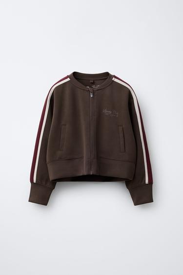 MODAL JACKET WITH STRIPES - Brown by Zara