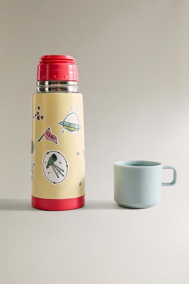 CHILDREN'S THERMOS BOTTLE WITH STICKERS - Multicoloured by Zara