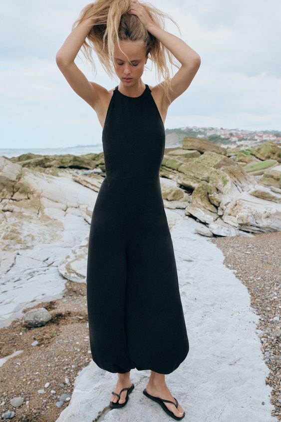 FLOWING LONG JUMPSUIT - Black by Zara - Image 0