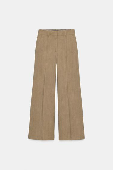 TROUSERS WITH WOOL SEAM DETAIL ZW COLLECTION - Beige by Zara