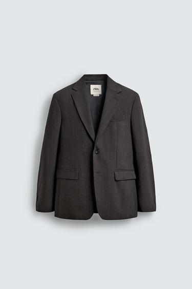LIMITED EDITION 100% WOOL SUIT BLAZER - Dark brown by Zara