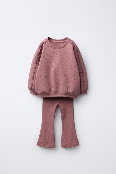 FLORAL SWEATSHIRT AND LEGGINGS SET - Pink by Zara