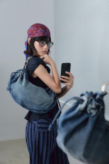 DENIM SHOULDER BAG - Denim Blue by Zara