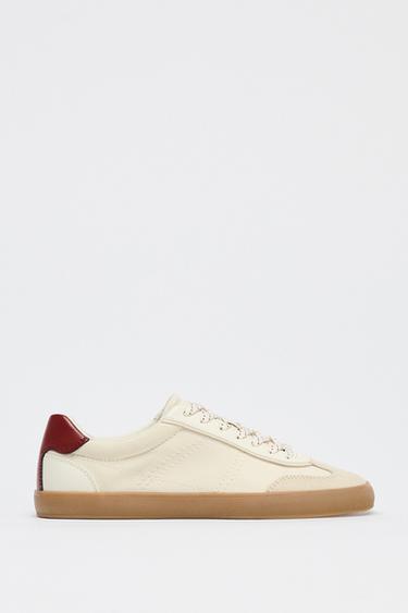 CONTRAST HEEL SNEAKERS - Maroon by Zara - Image 0