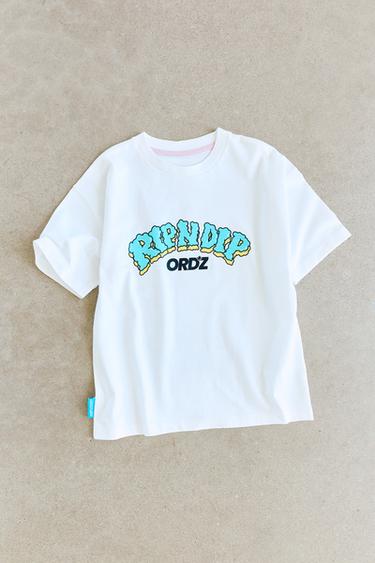 RIPNDIP © X ZARA KIDS RAISED LOGO T-SHIRT - White by Zara