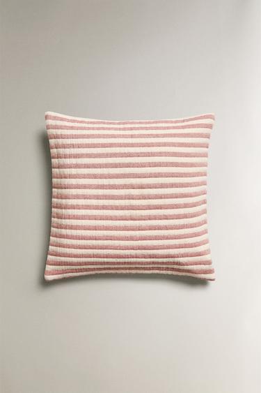 CHILDREN'S STRIPED MUSLIN CUSHION COVER - Reddish by Zara - Image 0