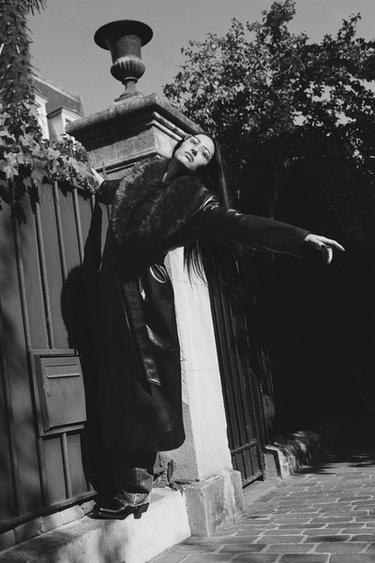 FAUX LEATHER COAT WITH DETACHABLE COLLAR - Black by Zara