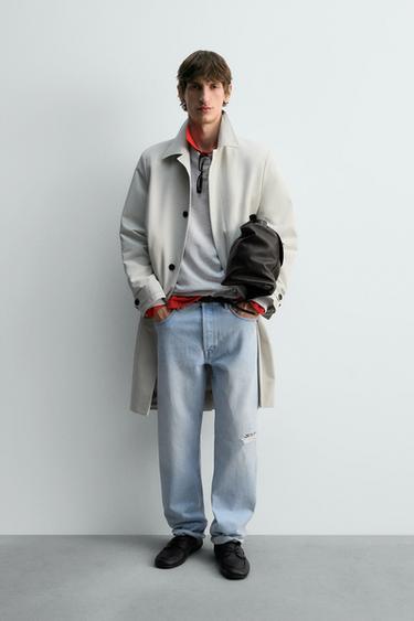 TECHNICAL RELAXED FIT TRENCH COAT - Light grey by Zara