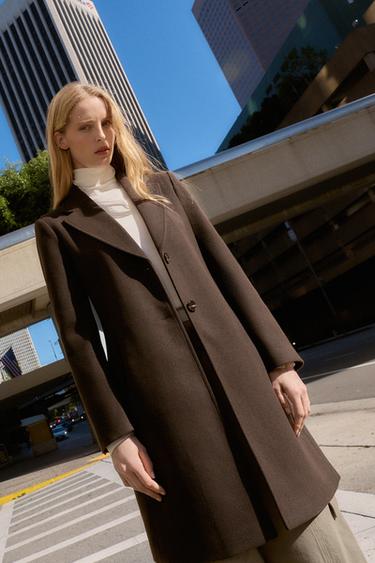 SOFT SHOULDER PAD COAT - Brown by Zara