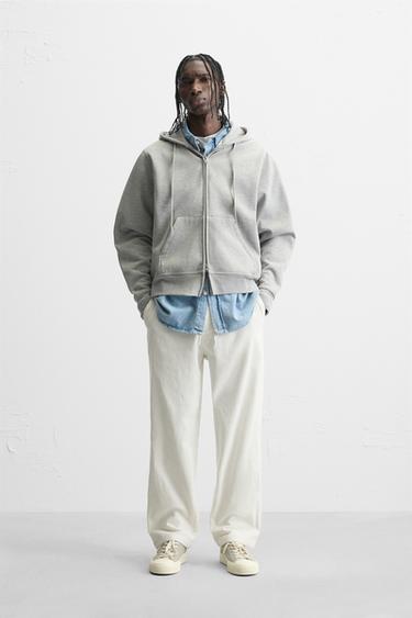 COMFORT CORDUROY TROUSERS - Oyster-white by Zara - Image 0