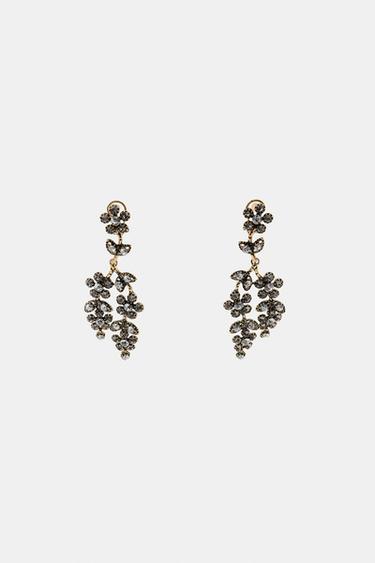 WATERFALL FLOWER JEWEL EARRINGS - Golden by Zara
