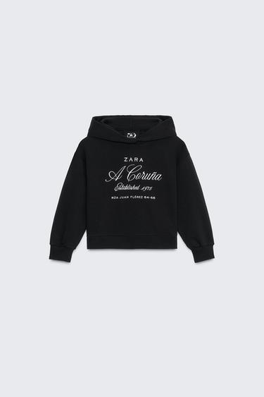 50TH ANNIVERSARY EMBROIDERED SLOGAN HOODIE - Black by Zara