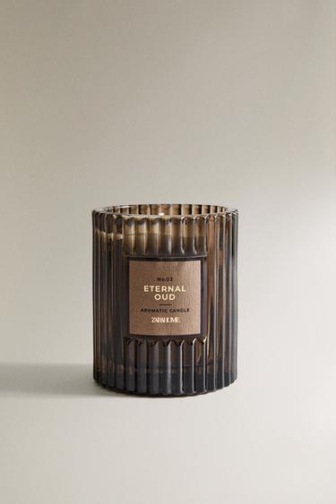 (175 G) ETERNAL OUD SCENTED CANDLE - Brown marl by Zara - Image 0