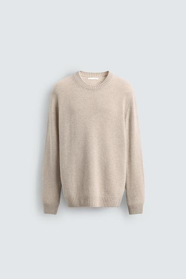 REGULAR FIT WOOL BLEND JUMPER - camel by Zara