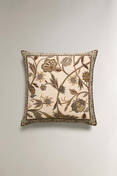 JACQUARD CUSHION COVER - Green / Blue by Zara - Image 0