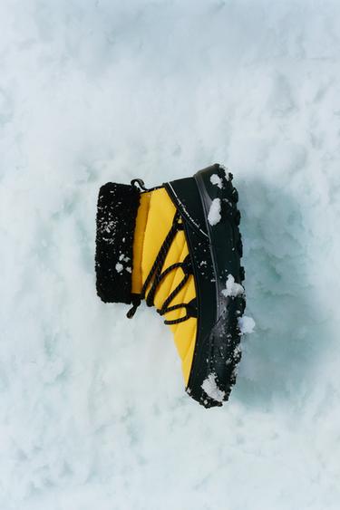 QUILTED WATER-REPELLENT SNOW BOOTS - Yellow by Zara
