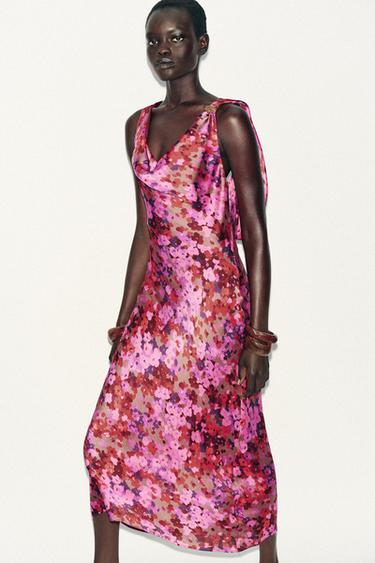FLORAL PRINT MIDI DRESS - Multicoloured by Zara